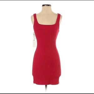 Aritzia Babaton Mattia Ribbed Dress Red S
